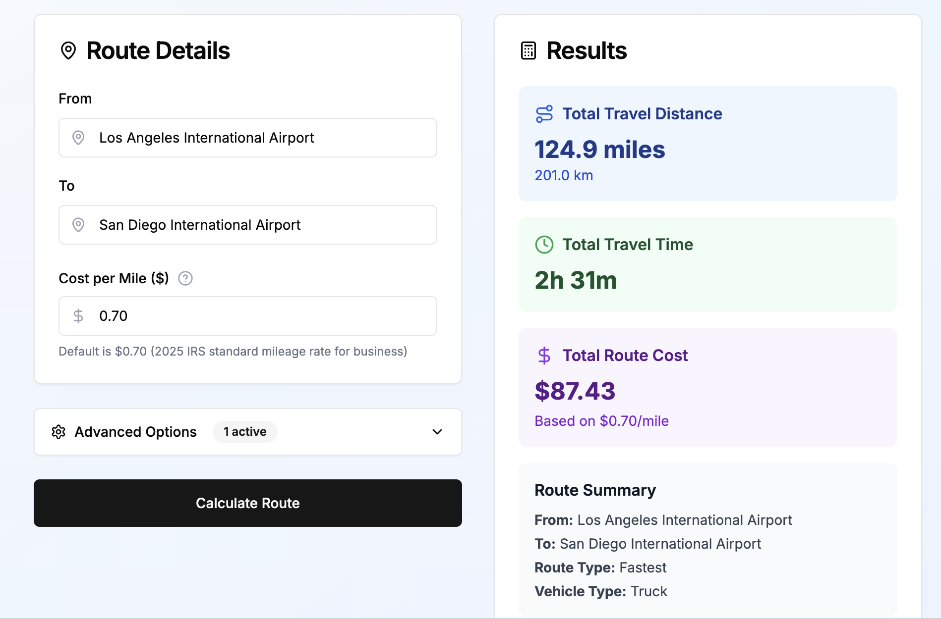 Mileage Calculator preview